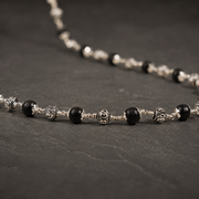 Karungali Mala with 27 sterling silver Om beads