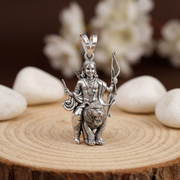 Lord Ayyappa tiger pendant in oxidized 925 sterling silver
