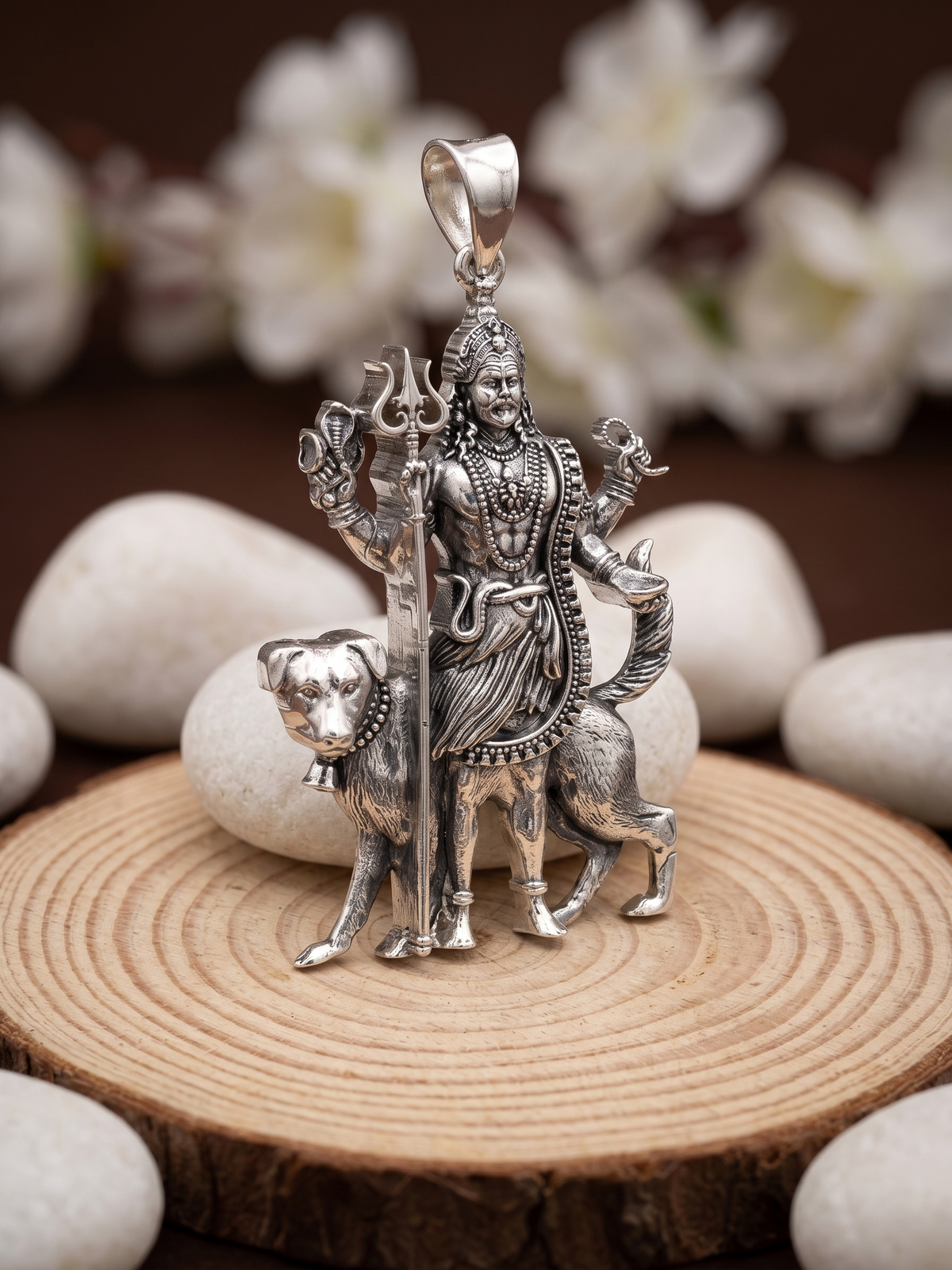 Lord Kaal Bhairav Pendant in 925 Sterling Silver for Spiritual Protection