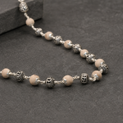 Tulsi Jay Shree Ram mala with 925 silver beads