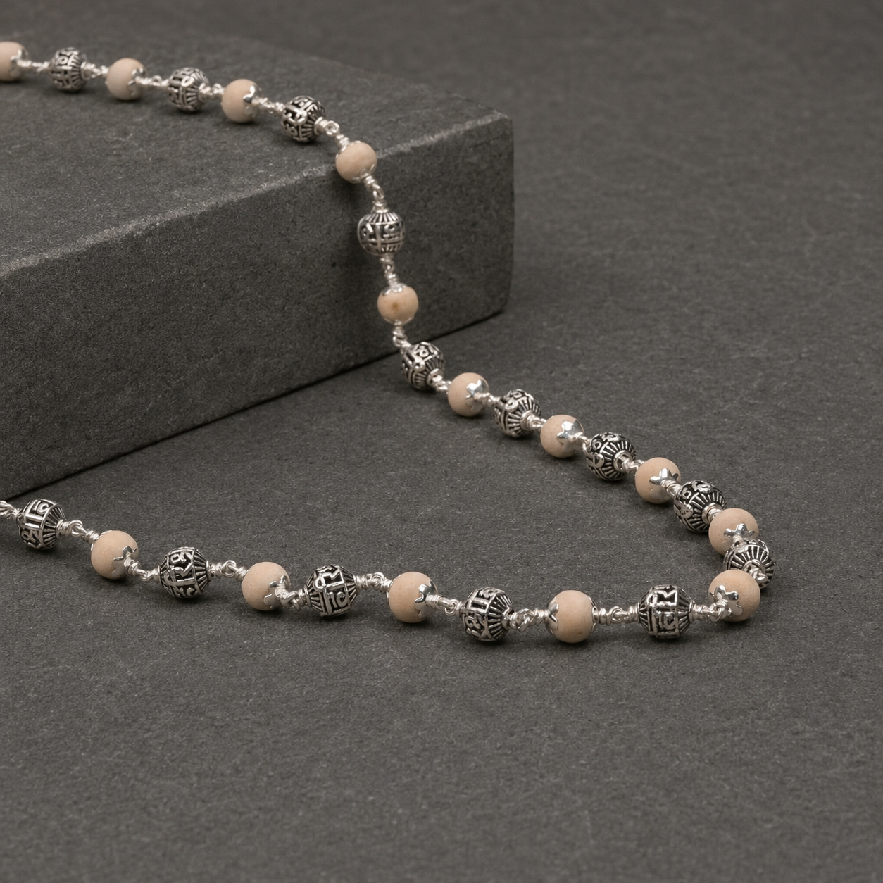 Tulsi Shree Hari Mala in 925 Sterling Silver