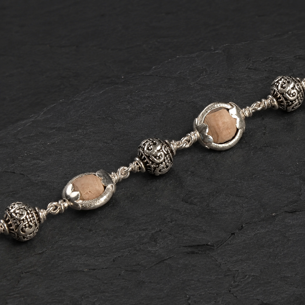 Tulsi Capping Bracelet with 925 Silver Om Beads