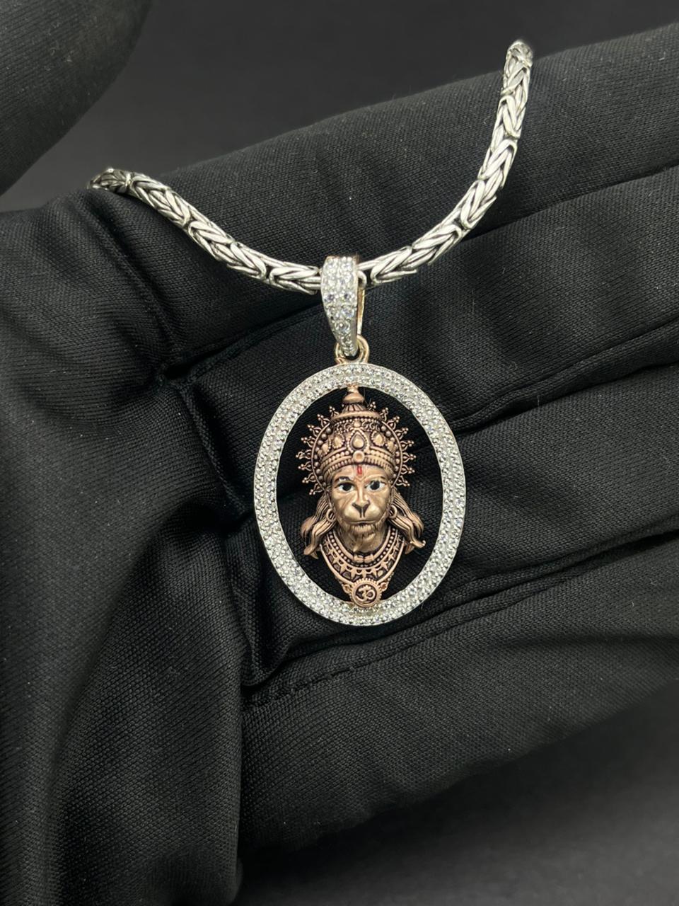 Hanumanji silver pendant for devotional wear