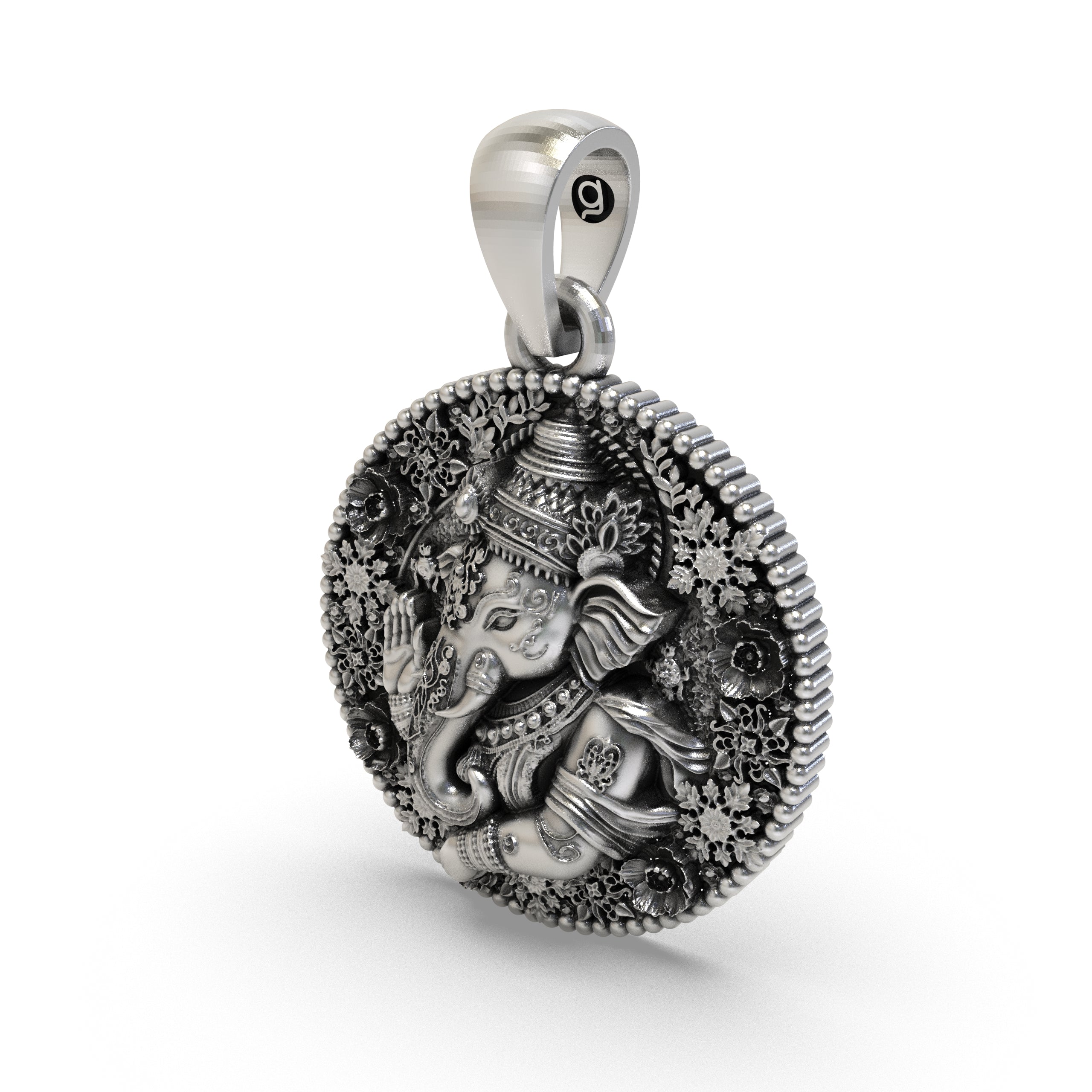 925 Silver Ganesh Pendant – Detailed Oxidized Ganesha Locket for Protection, Wisdom & Blessings