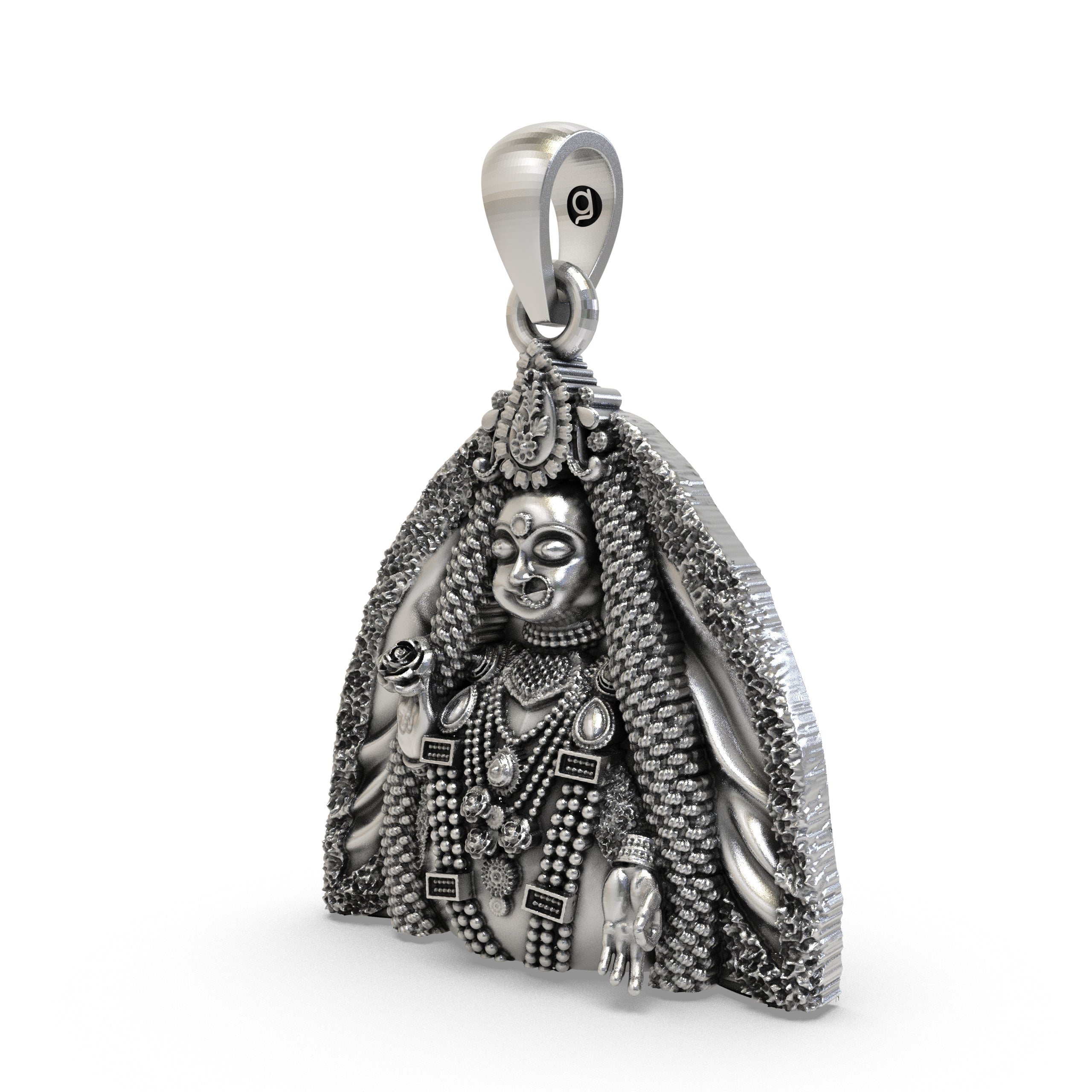 925 Silver Radharani Pendant | Sterling Silver Radha Krishna Devotional Jewelry