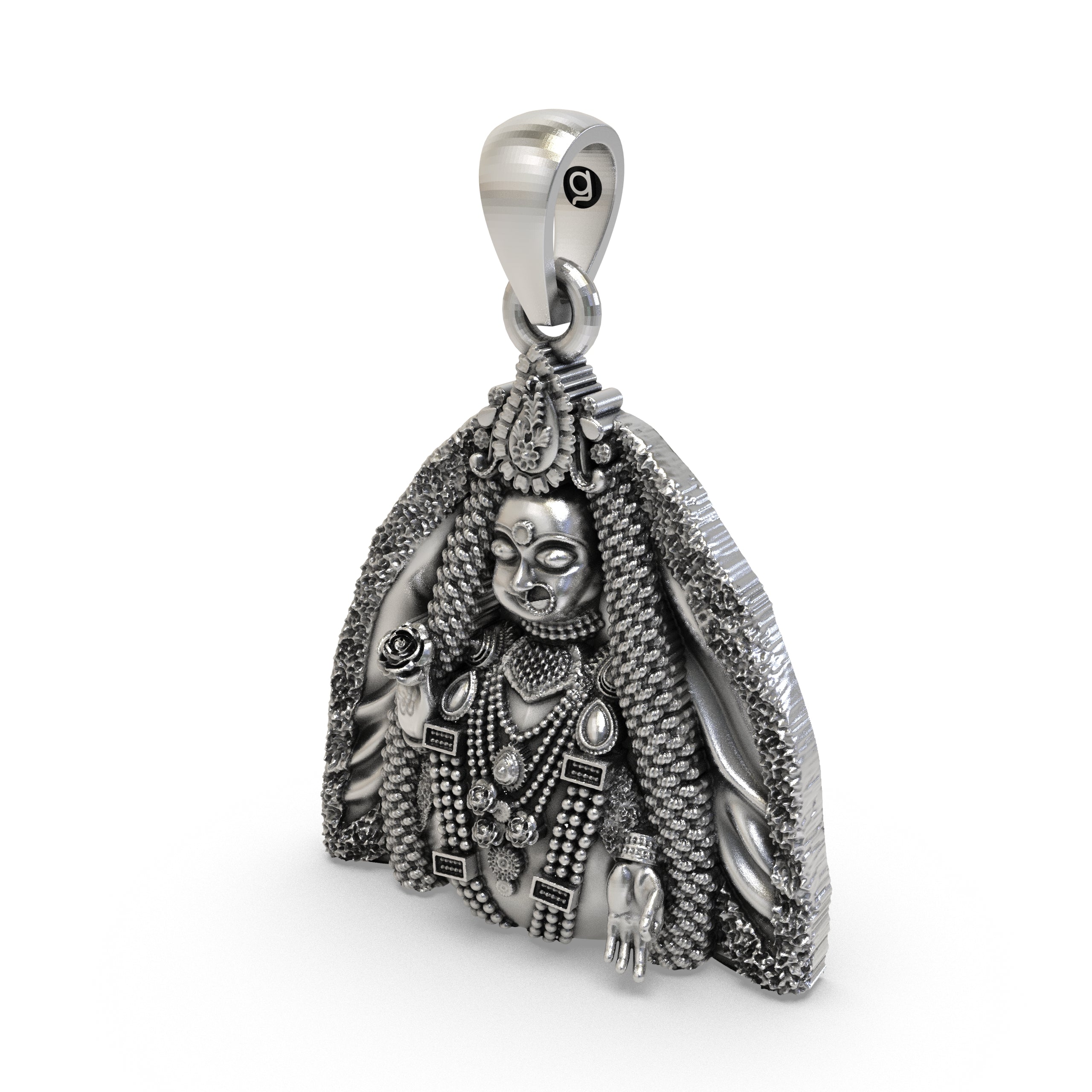 925 Silver Radharani Pendant | Sterling Silver Radha Krishna Devotional Jewelry
